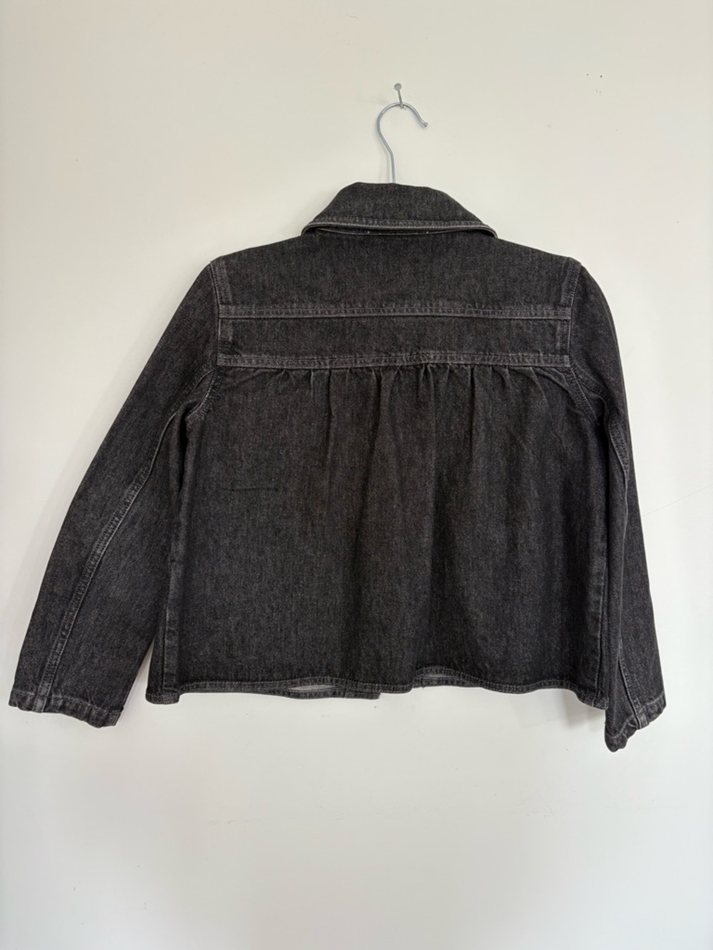 ba&sh Black Washed Denim Pea Jacket - Picture 2 of 3